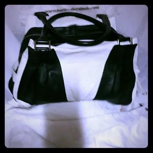 Black & white leather bag